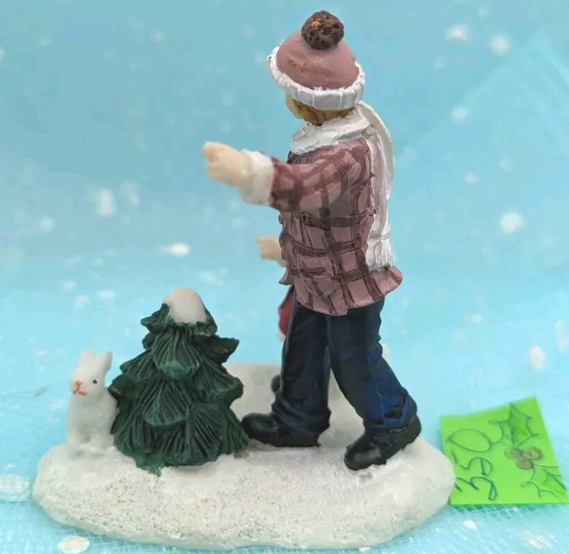 Mother Daughter bunny rabbit Christmas Village Figurine NO BOX INV350