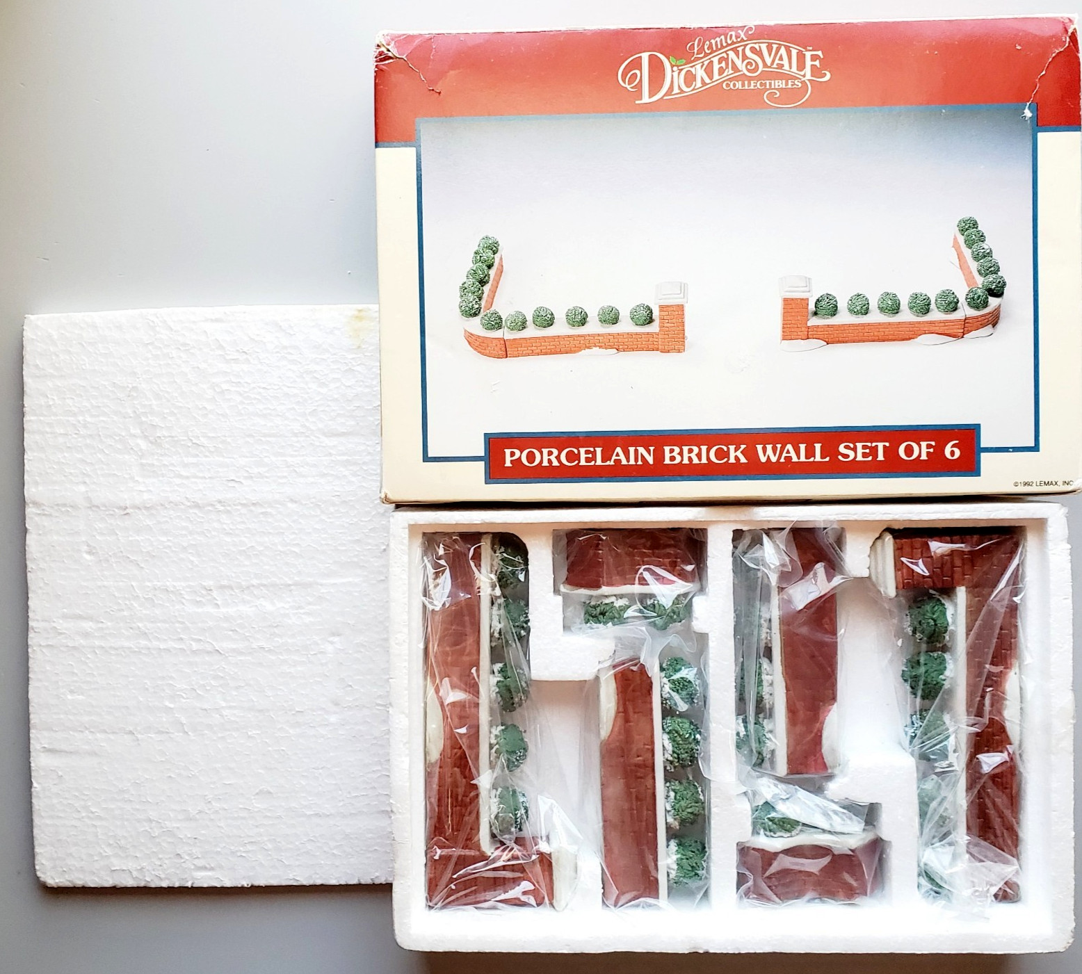 Lemax Dickensvale 1992 Porcelain Brick Wall Set of 6💖