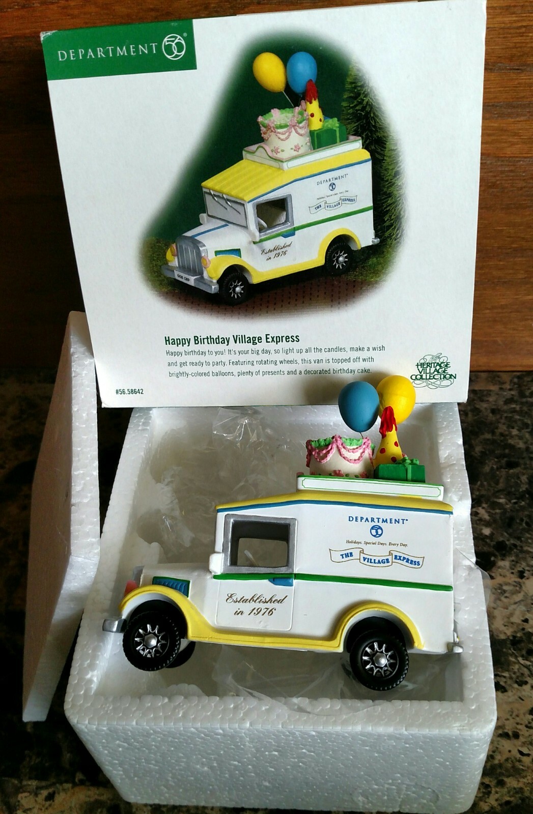 Happy Birthday Village Express Van #58642 Department 56 -BUYER GUARANTEE