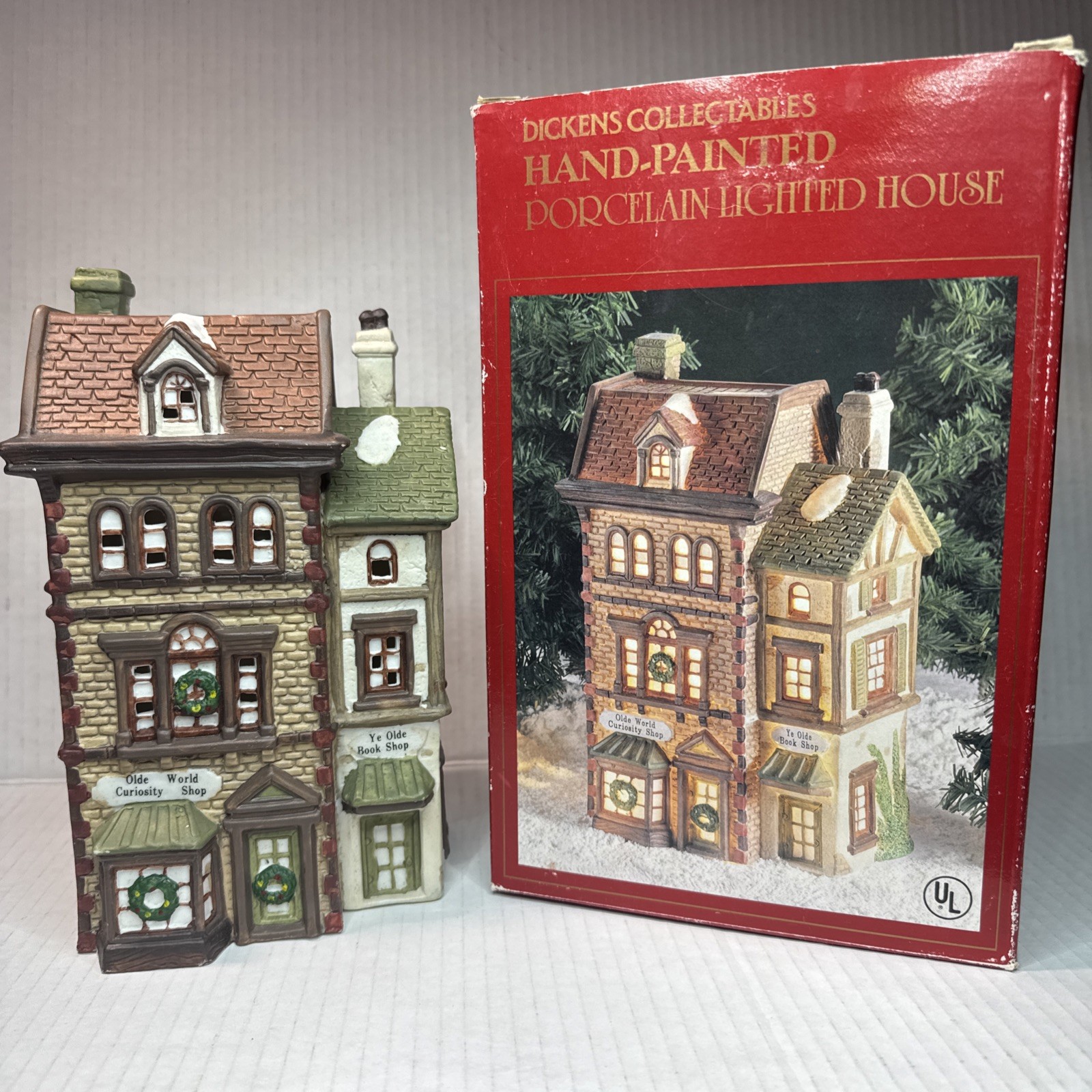 VTG Dickens Collectables Hand-Painted “OLDE WORLD CURIOSITY SHOP/YE OLDE BOOK”