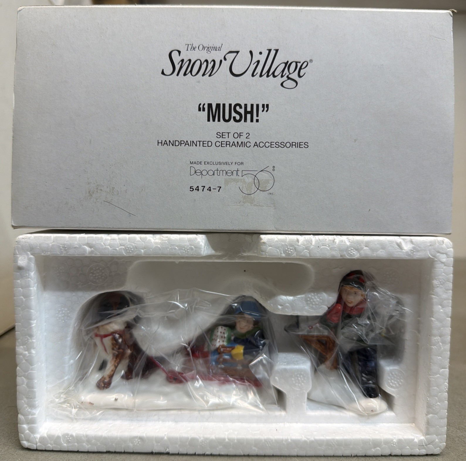 Dept 56 Snow Village® MUSH! – SET OF 2 -BRAND NEW STILL IN PLASTIC