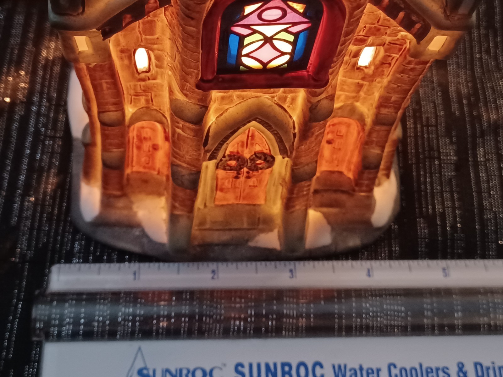 Vintage Porcelain Lighted Hand Painted Christmas Village Church