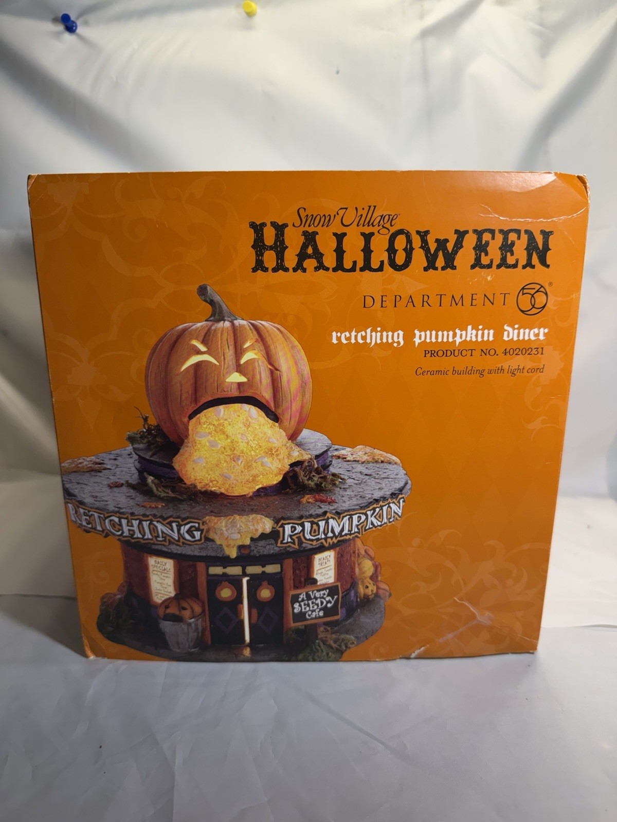 Dept 56 Snow Village Halloween Retching Pumpkin Diner w/Box 4020231