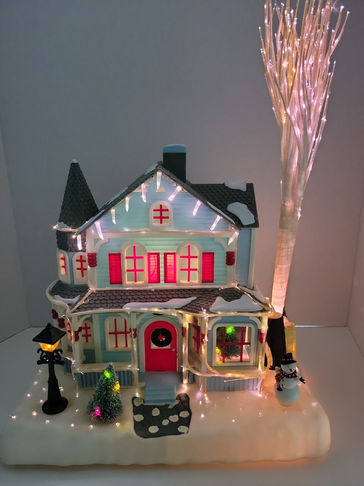 Vtg 2001 Avon Holiday Splendor Lighted Fiber Optic House Christmas Decor W/Box