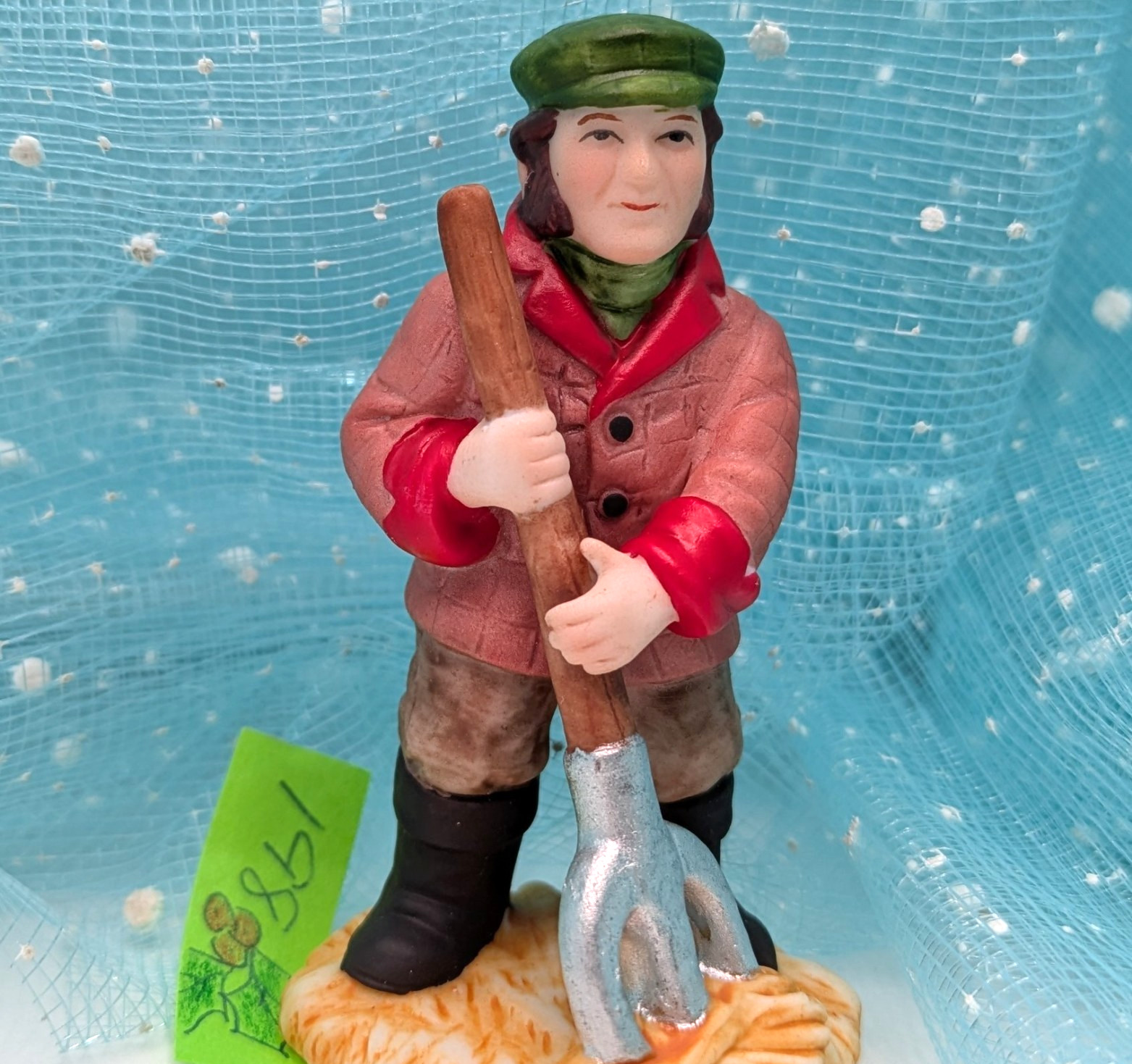 Lefton Ira Robertson Farmer pitchfork Colonial Village Christmas NO BOX INV198