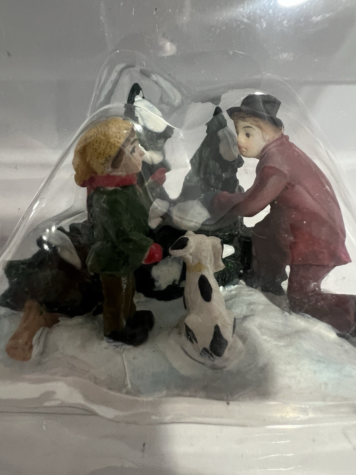 Holiday Inspirations Town Series House Accessory Trees, Dad, Kid & Dog NEW