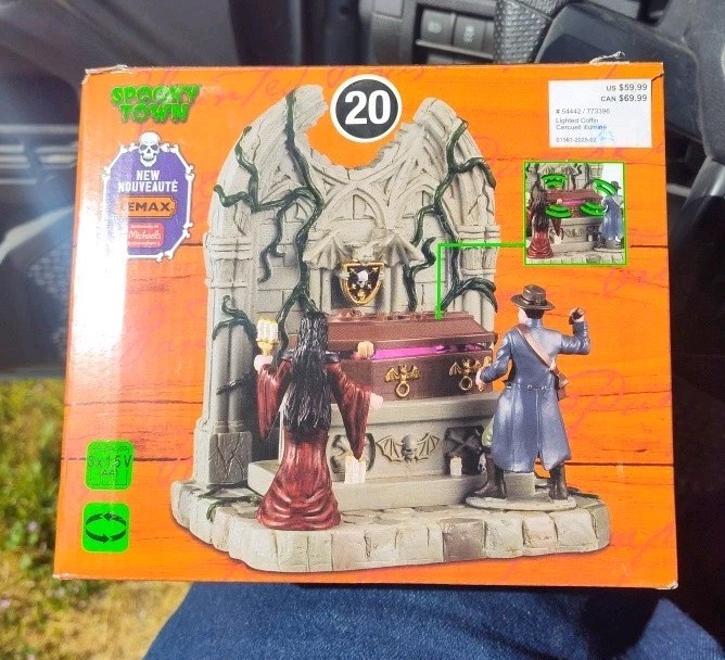 Lemax Spooky Town 54442 Lighted Coffin Moves & Lights Up Brand New In box 2025
