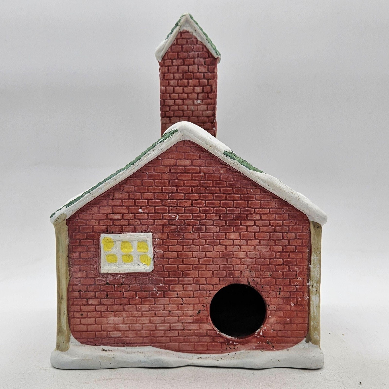 Vintage 1990 Rex & Lee Christmas Schoolhouse Light Up Ceramic Village Decor