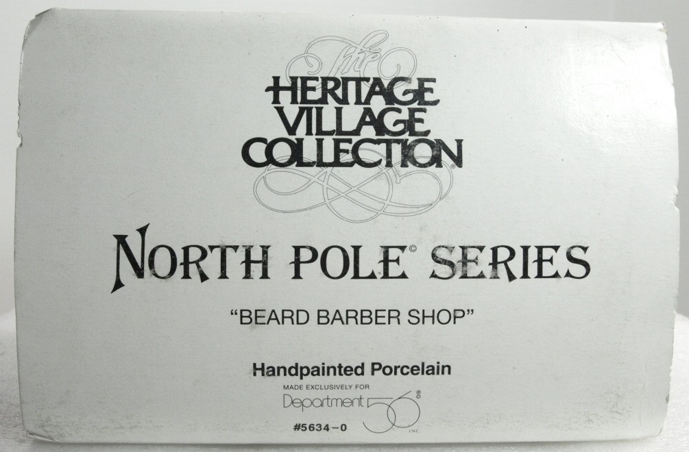 Dept 56 North Pole Village Series “Beard Barber Shop” Brand New