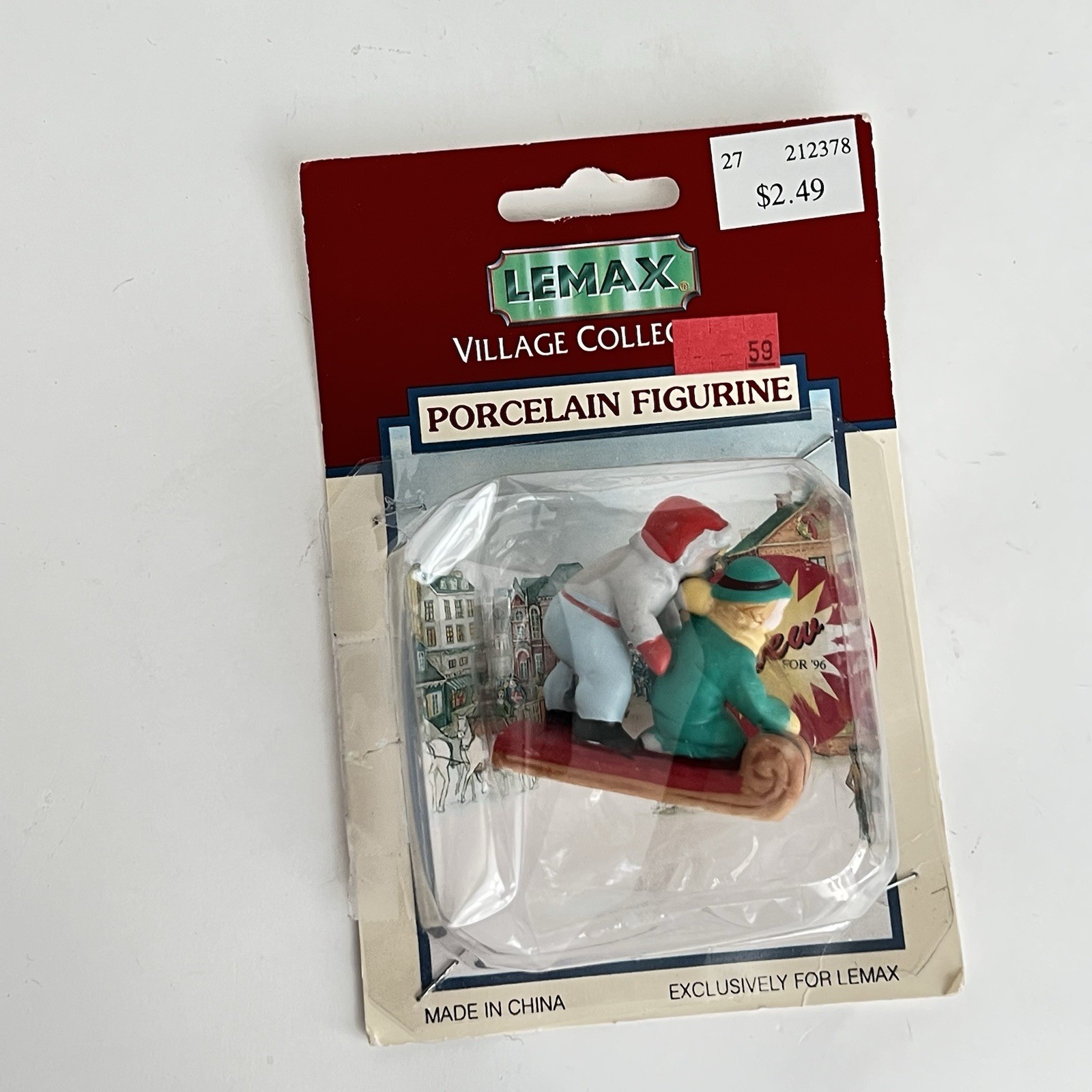 VTG Lemax Christmas Village Sledding Sleigh Ride Children Holiday 1995 2”