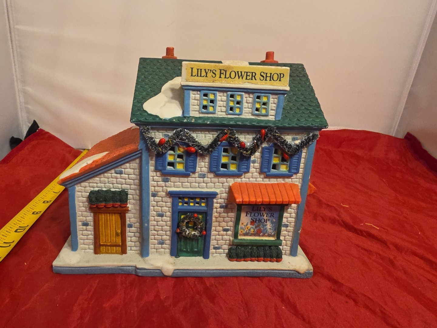 Holiday Living Porcelain “Lily’s Flower Shop” Christmas Village House