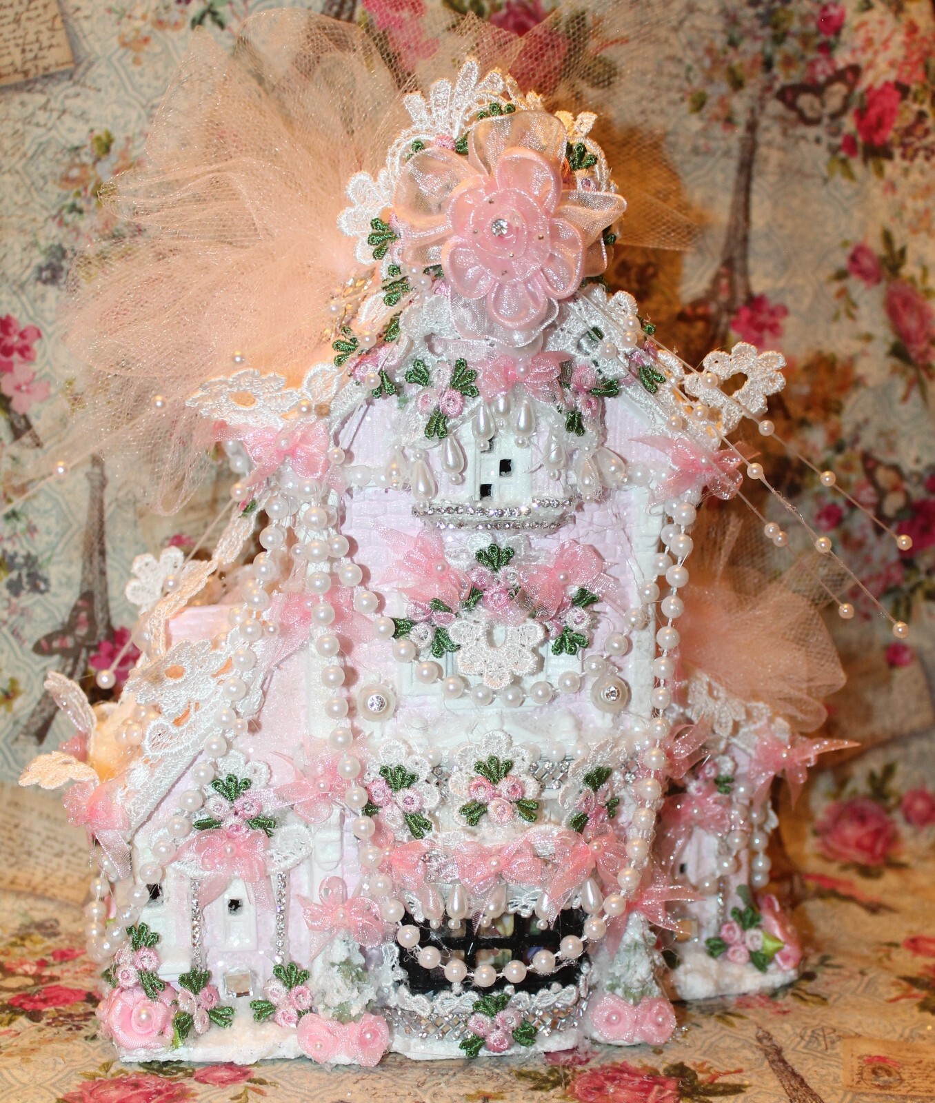 Shabby Chic Pink Christmas Village Victorian Village Shabby Pink Christmas