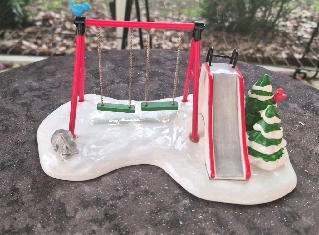Department 56 Snow Village Accessory “Winter Playground” Swing Set & Slide