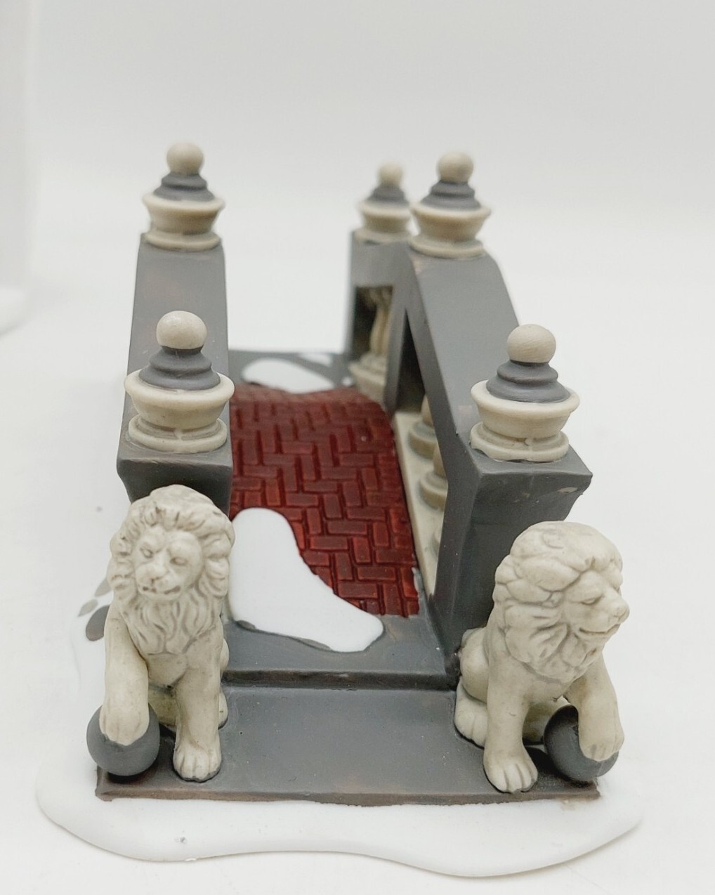 Dept 56 Lionhead Bridge Gray Red White Heritage Village