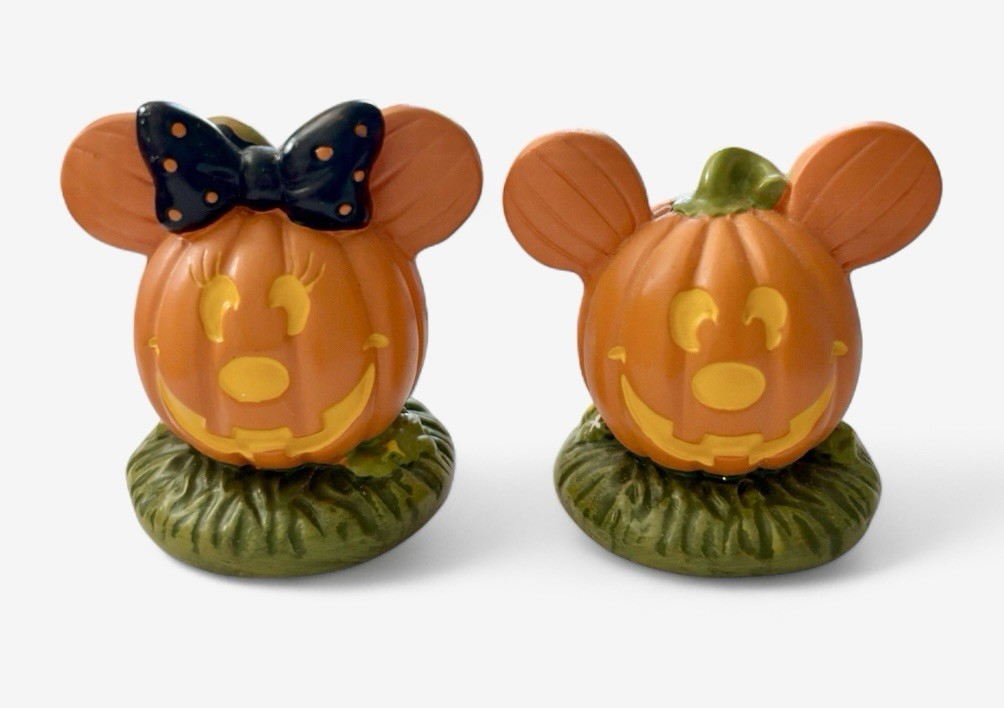 Dept 56 Halloween Pumpkintown Mickey & Minnie Topiary’s NEW 6007732