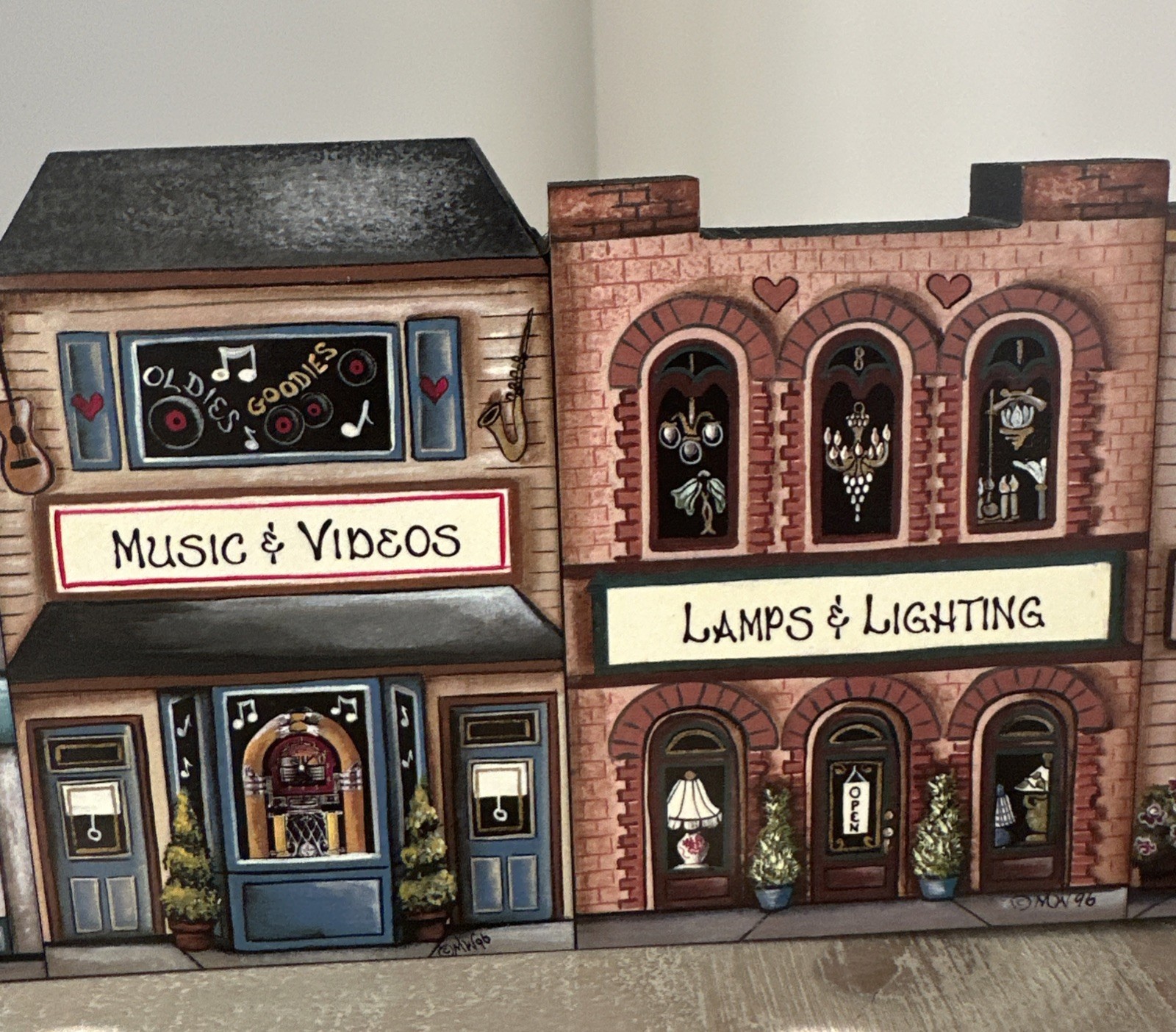 VTG 1996 Brandywine Wood Work Attached Busy St Stores . Shelf Sitter