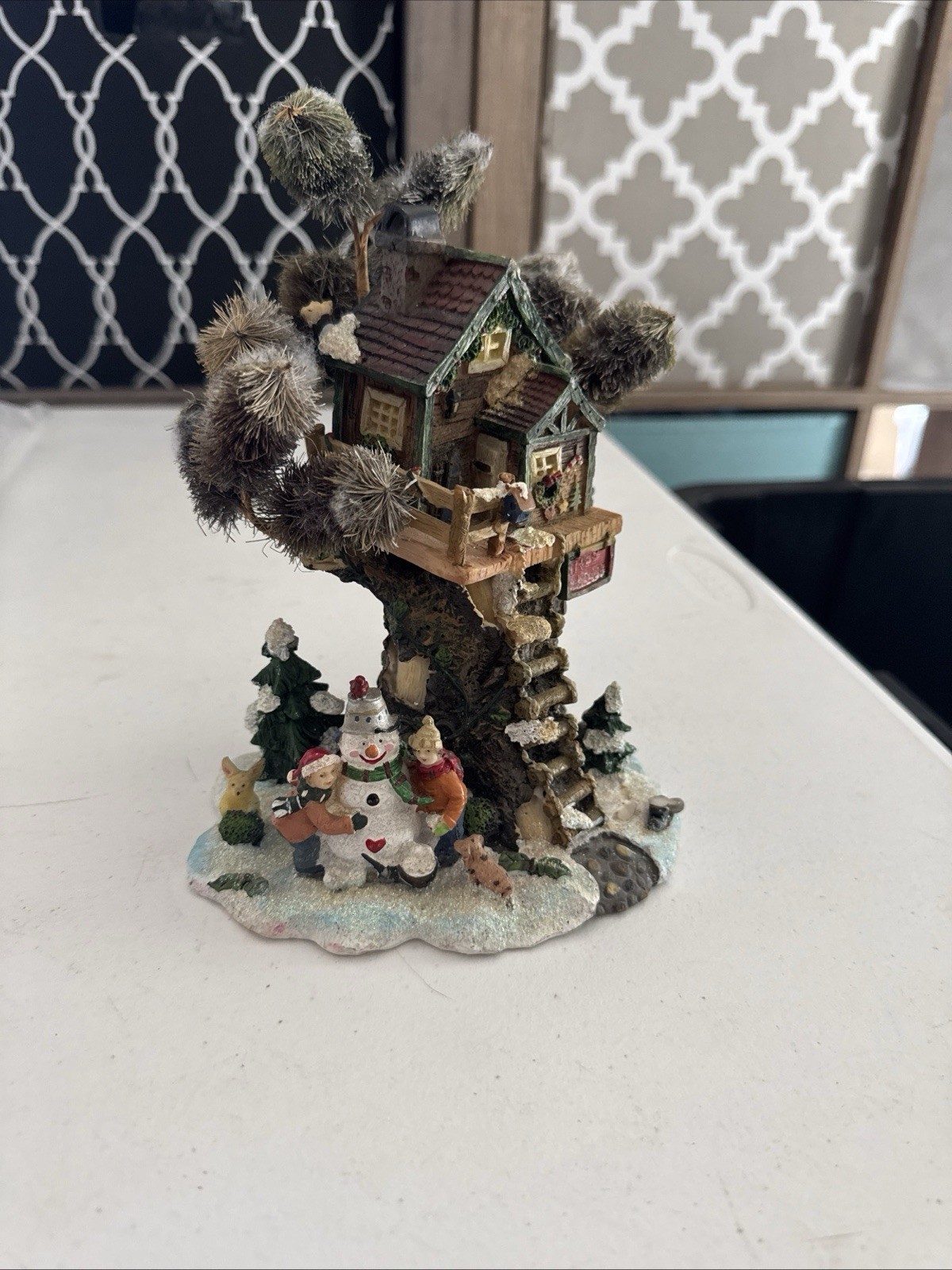 Christmas Village Tree House 7”