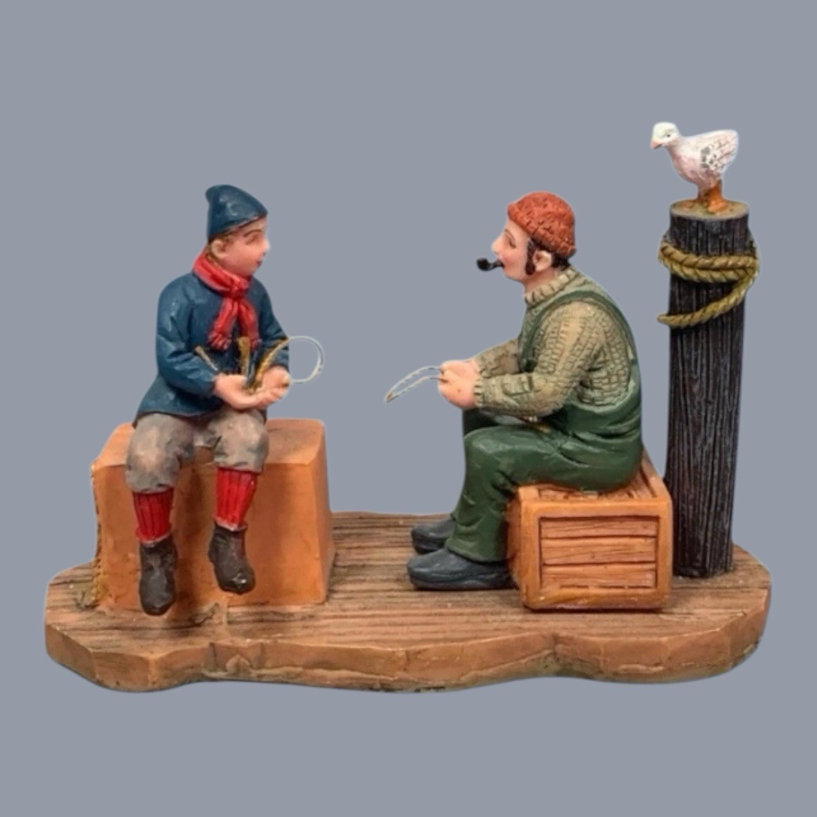 Lemax Learning To The Knots Town Village Christmas Accessory #32716A Fisherman