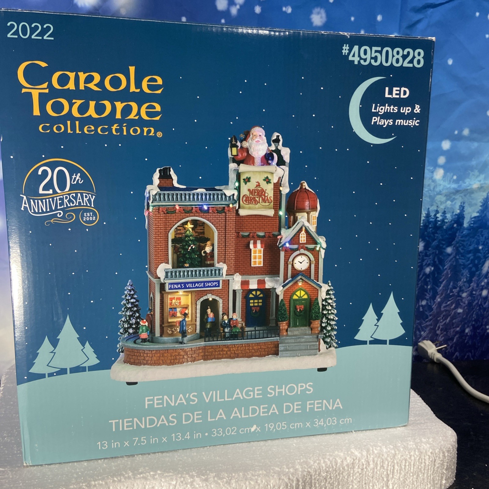 Carole Towne Christmas Village Fenas Village Shops LED Lights Music Motion 2022