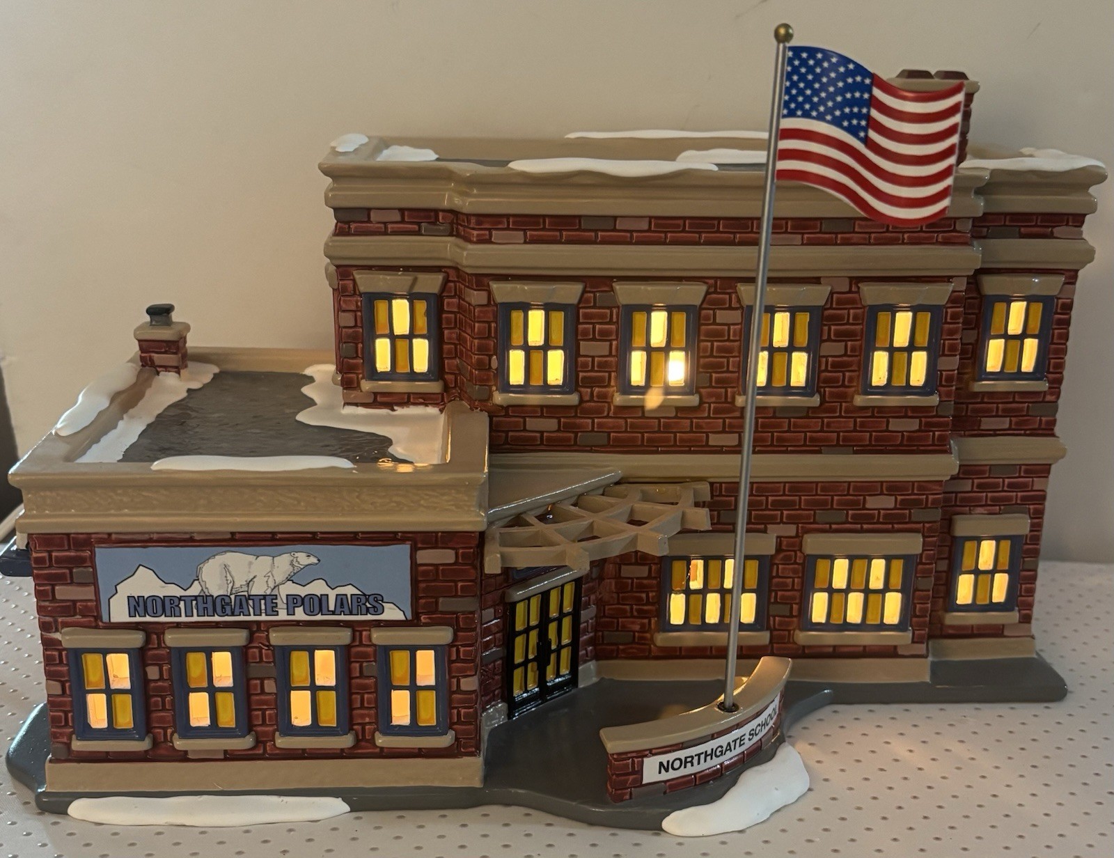 Dept 56 Snow Village Northgate School Lighted Building