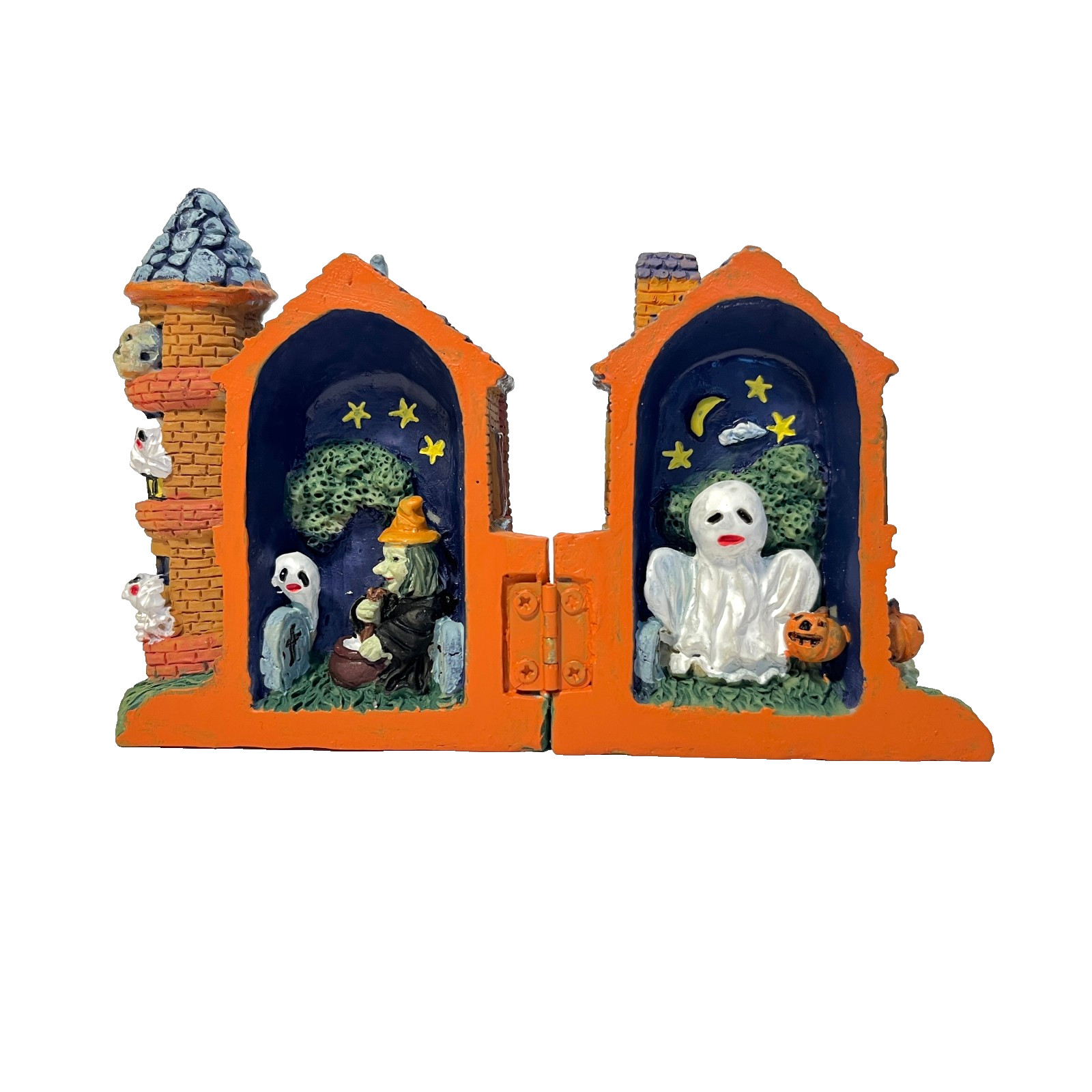 Vintage Halloween Miniature Houses (3) Open To Interior Spooky Scenes, HTF