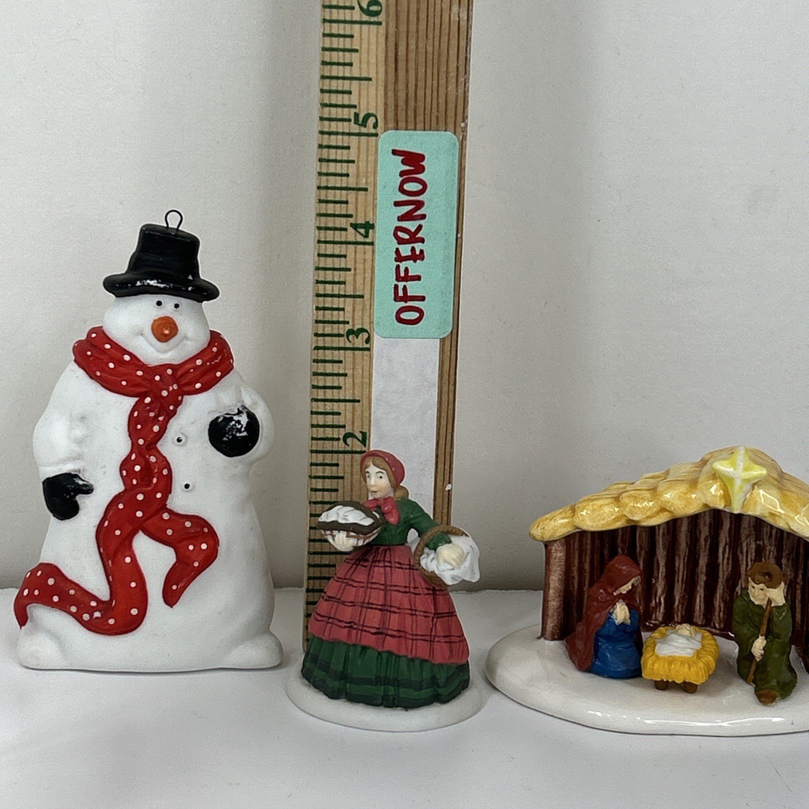 Dept 56 Christmas Village Miniature Figures Ornament Lot Nativity Baker Elves