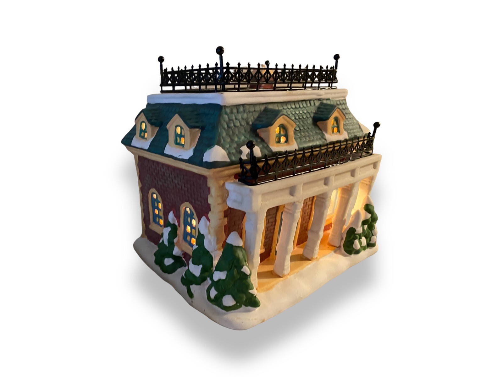 American Greetings Ingleby Village Banker’s House Lighted Ceramic Christmas NIB