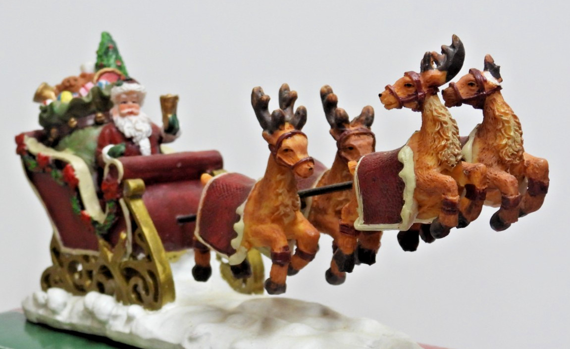 Holiday Inspirations Reindeers Can Fly Santa Sleigh Ride Christmas Decoration
