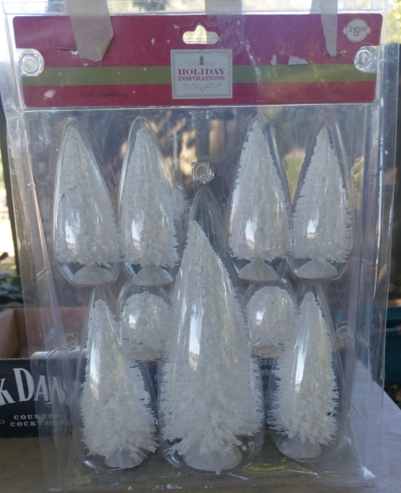 HOLIDAY INSPIRATIONS Christmas Village Snow Trees 9 Pk