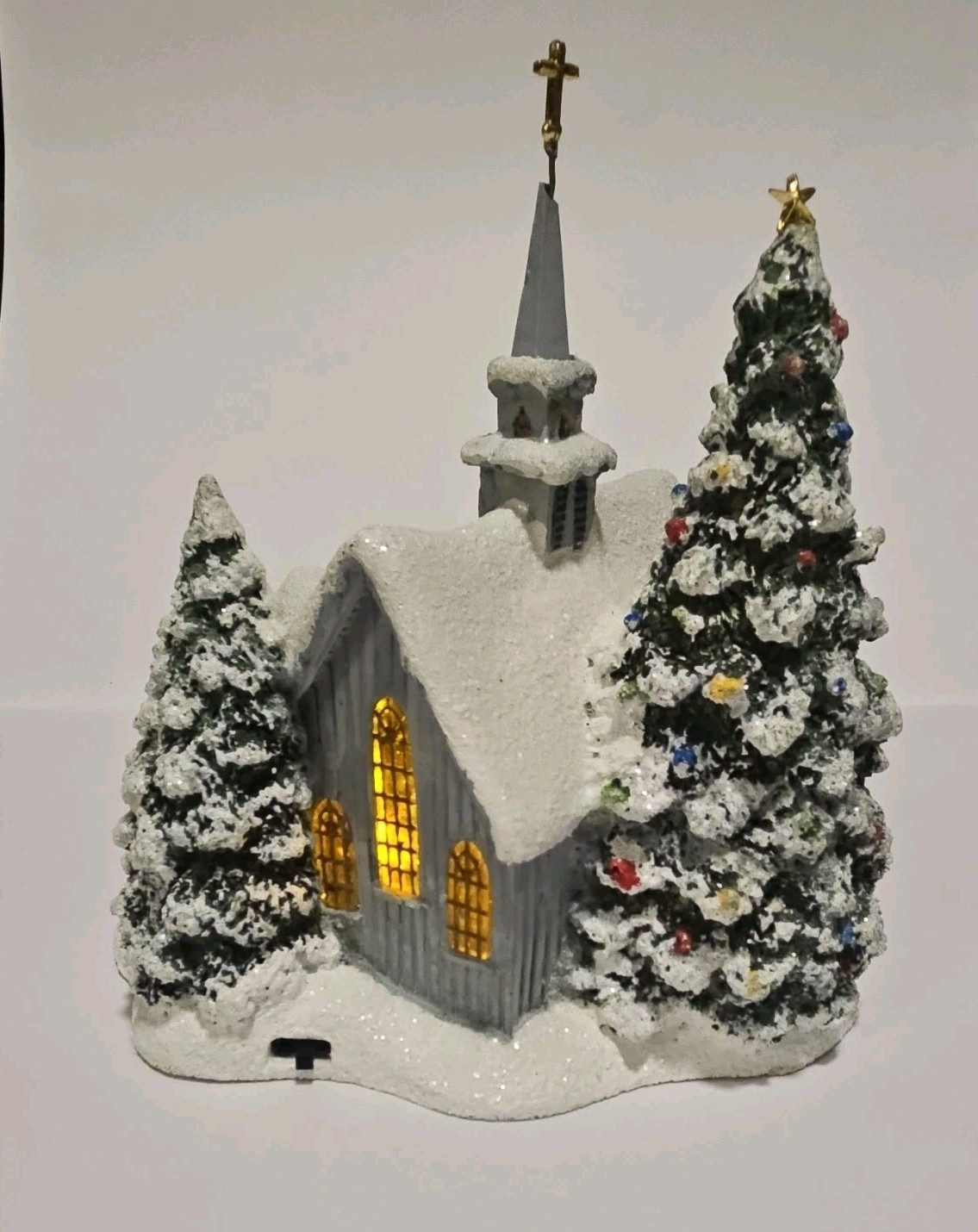 2007 Thomas Kinkade Teleflora Country Church Nativity Lighted Christmas Village
