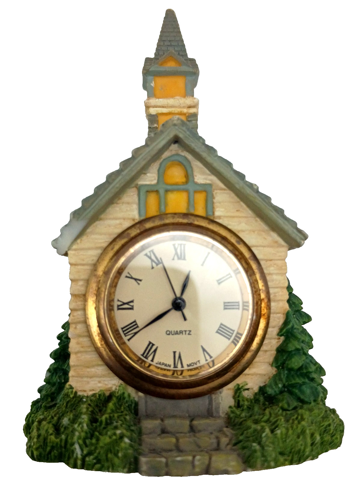 Rare Vintage Westland Mini Clock Church Schoolhouse Chapel Quartz New Battery