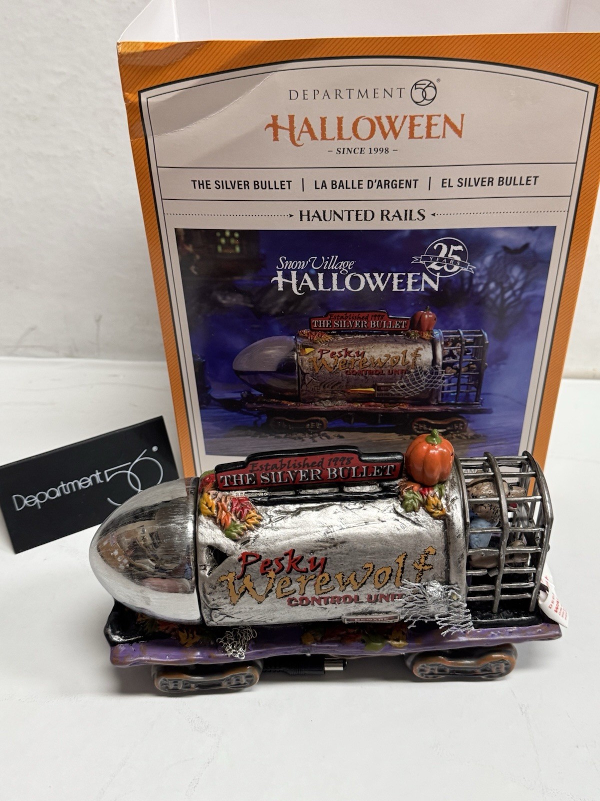 New Dept 56 Snow Village Halloween – Haunted Rails The Silver Bullet 6014050