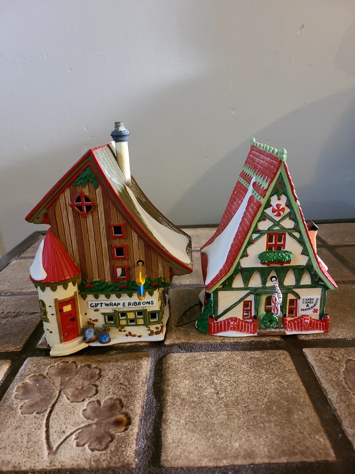 Department 56 North Pole Series Gift Wrap & Ribbons-Candy Cane & Peppermint Shop