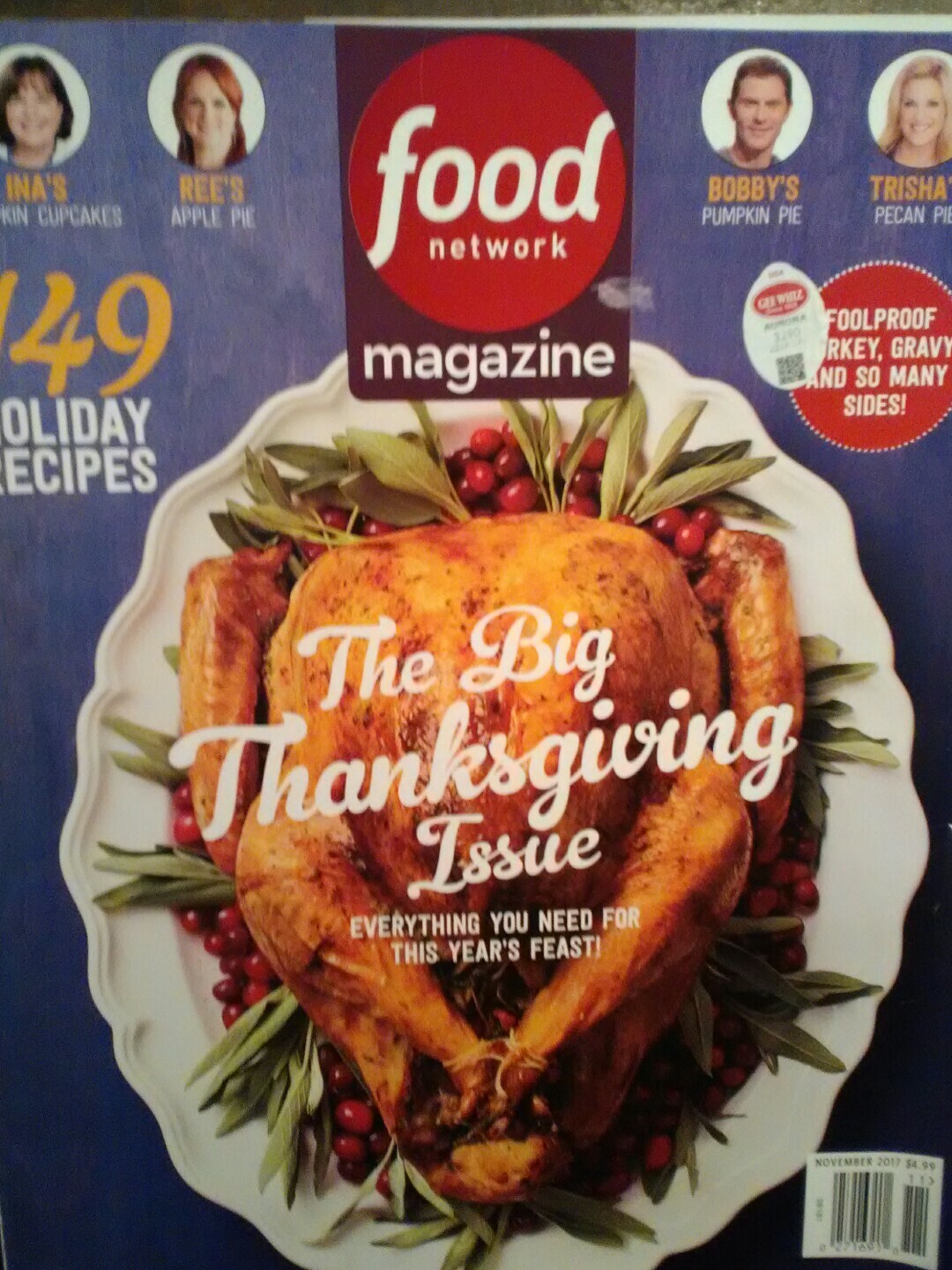 FOOD NETWORK MAGAZINE THE BIG THANKSGIVING ISSUE NOVEMBER 2017 MAGAZINE