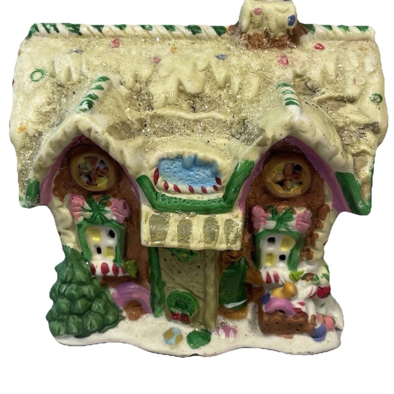 Gingerfrost Lane 2005 Gingerbread House Christmas Village 3pc Set Holiday 4”