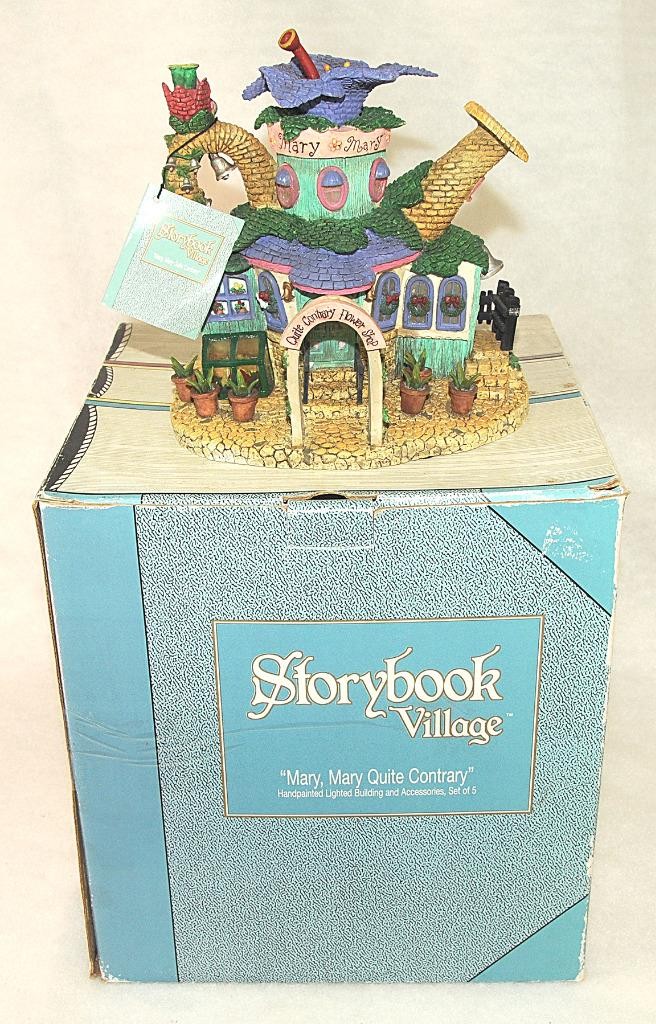 Dept 56 Storybook Village Mary Mary Quite Contrary Flower Shop Set VINTAGE 1997