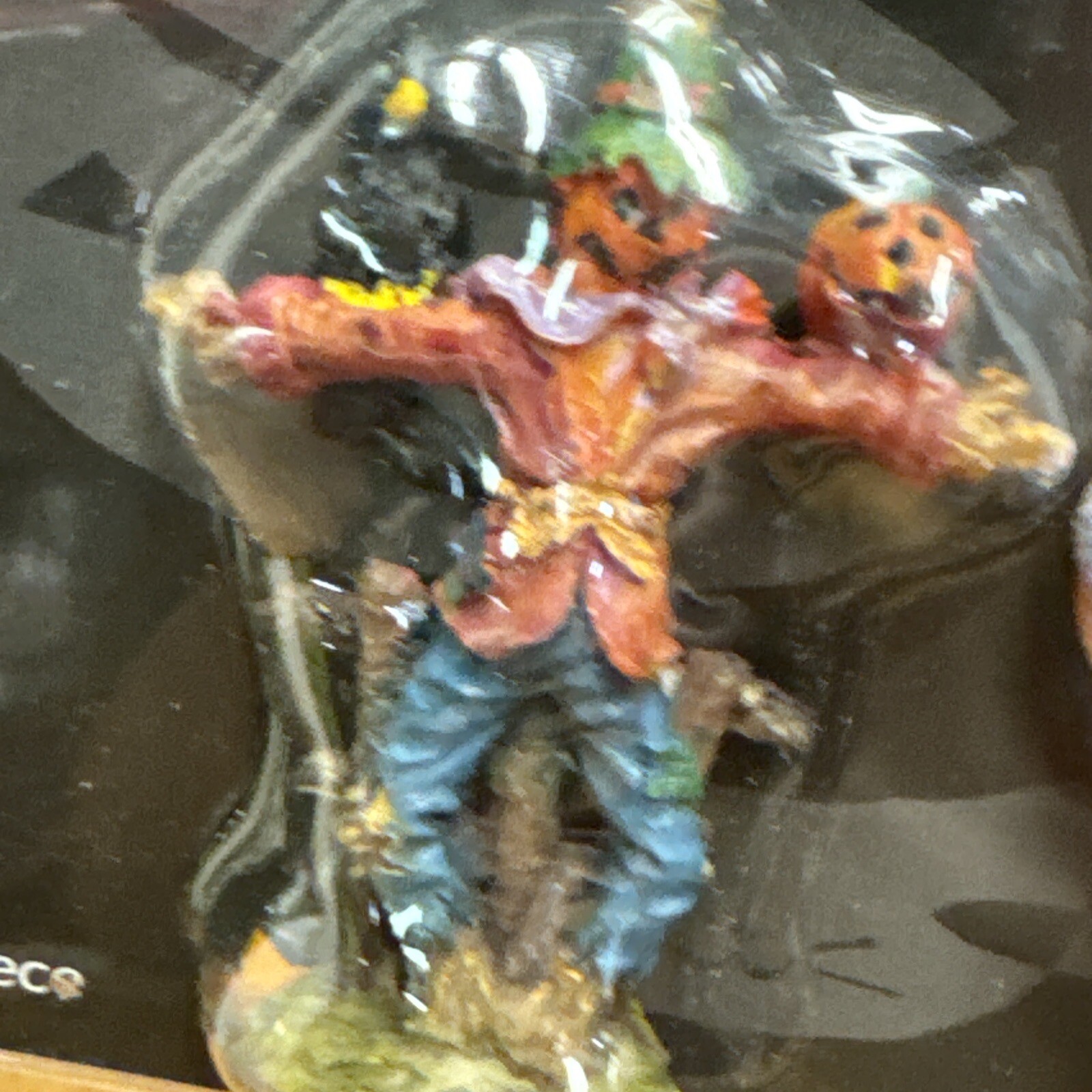 2002 SPOOKY HOLLOW PUMPKIN SCARECROW FIGURE NOS Halloween village vintage