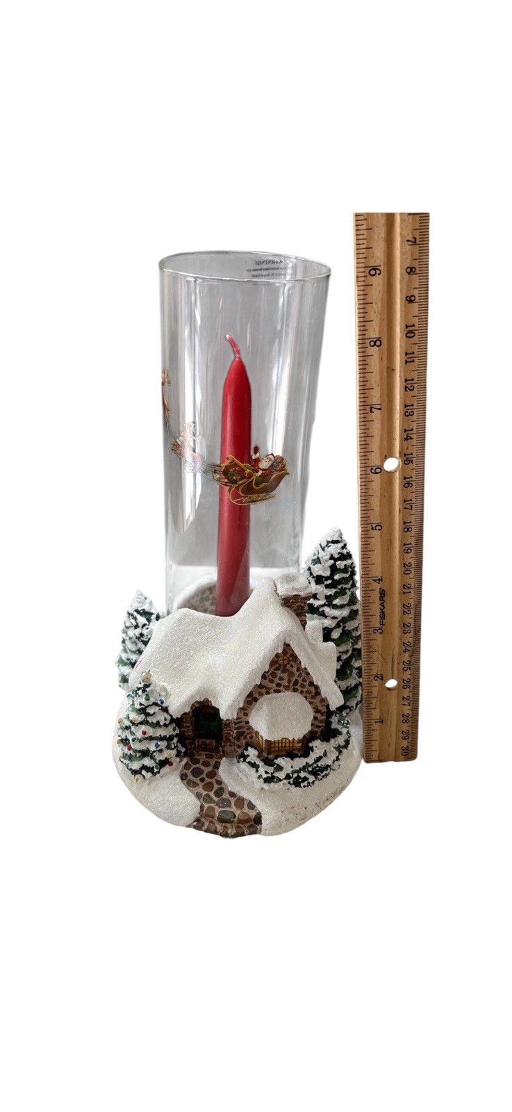 Thomas Kinkade Teleflora Memories of Christmas Candle Holder Santa Globe