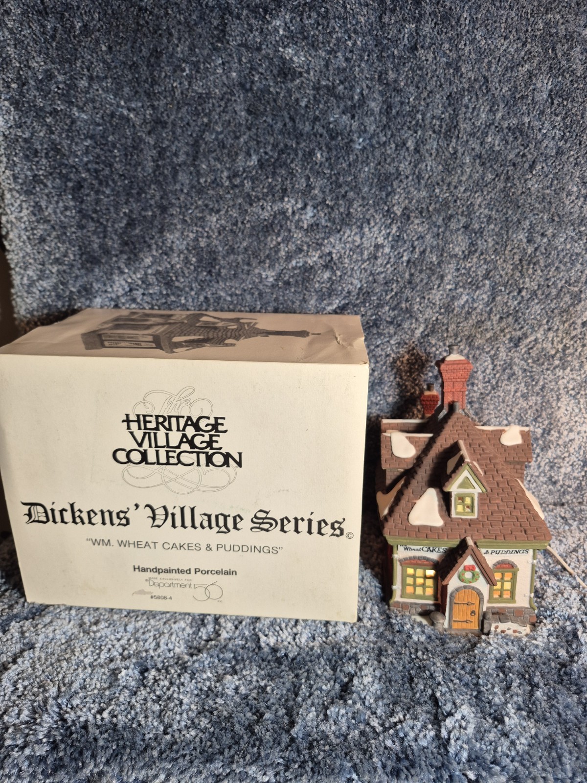 Dept 56 Dickens’ Village 5808-4 Wm Wheat Cakes & Puddings Retired 1993 Lighted B