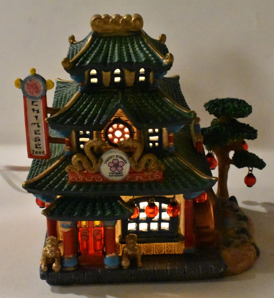 Lemax Caddington Village Cherry Blossom Chinese Restaurant 2005 Light Cord Box