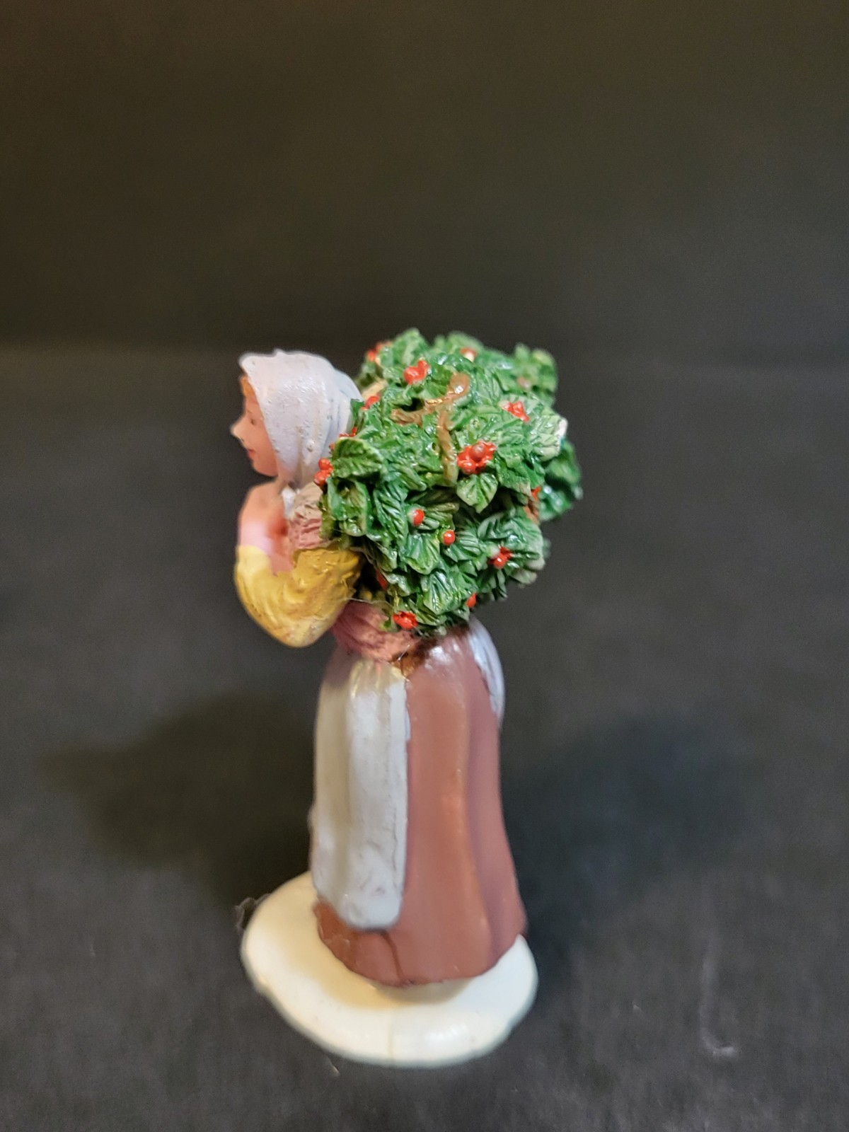 Lemax Christmas Village Town Holly Gatherer 02802 Woman Carrying Seller Vendor