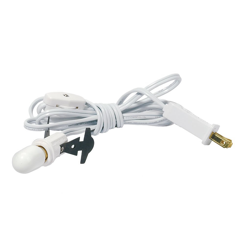 Department 56 Village 48 Inch White Electric Cord Set with Light Replacement