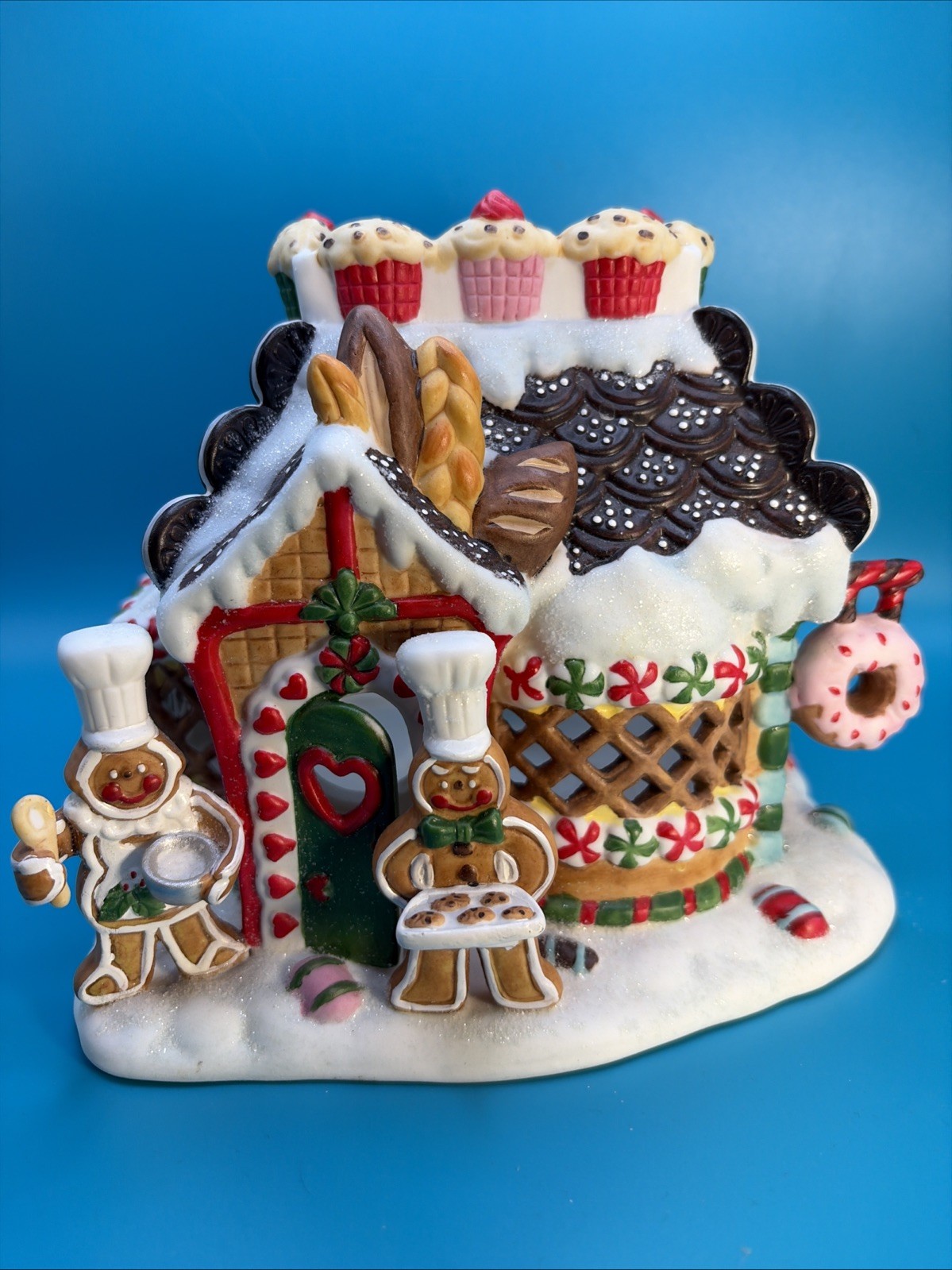 Gingerbread House Bakery Village Partylite Candleholder Christmas Pristine Box
