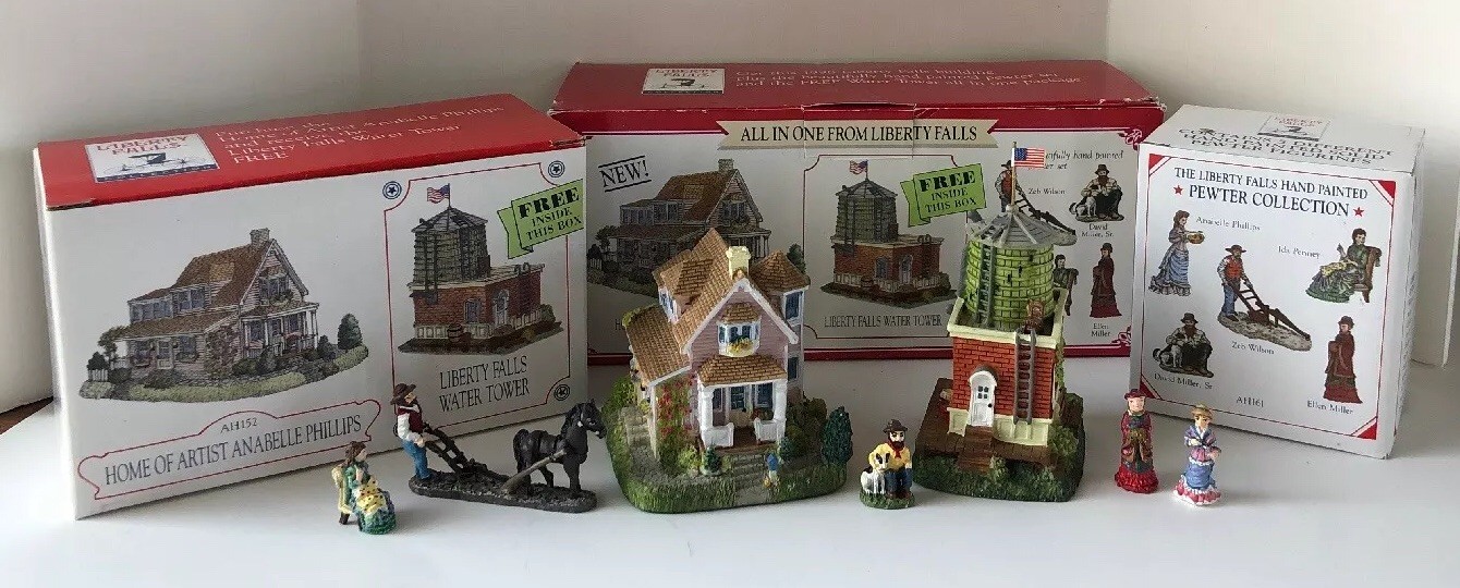 Liberty Falls Artist Annabelle Phillips Home w/Figurines Ida Penney Zeb Wilson
