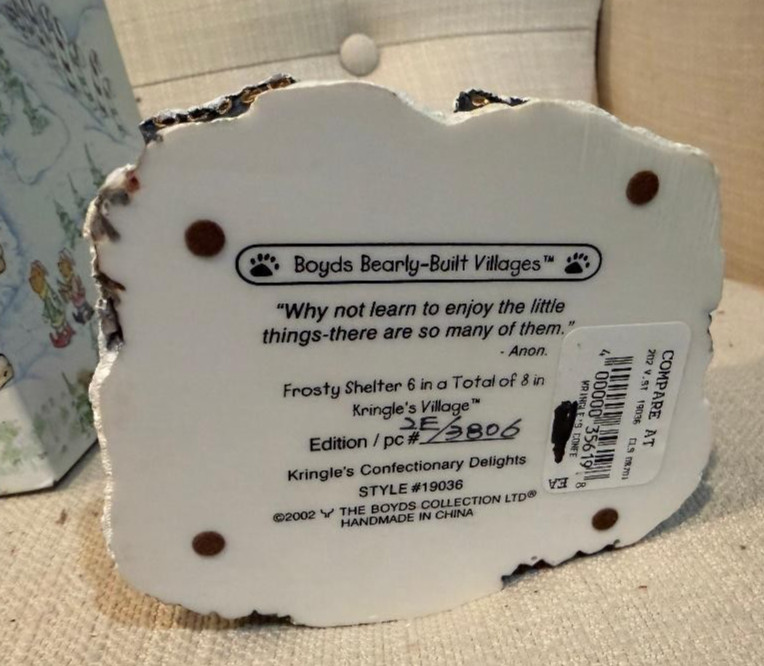 2002 Boyds Bearly Built Villages “Kringle’s Confectionary Delights” #19036