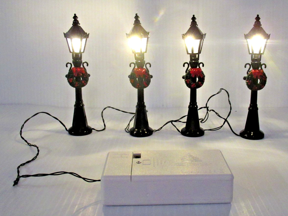 ENCHANTED FOREST “STREET LAMPS” ~(SET OF 4)~ ** LED LIGHTS / BATTERY OPERATED **