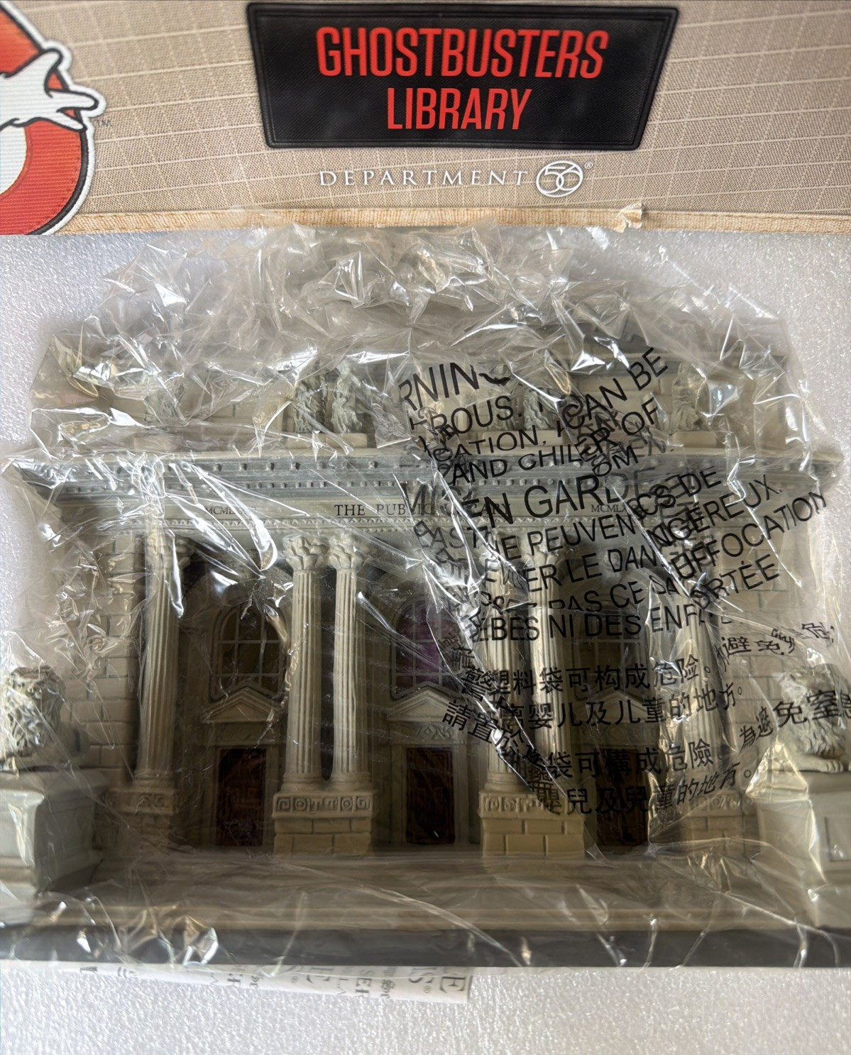 Department 56 Ghostbusters Village Public Library Lit Building, 7.56 Inch, Grey