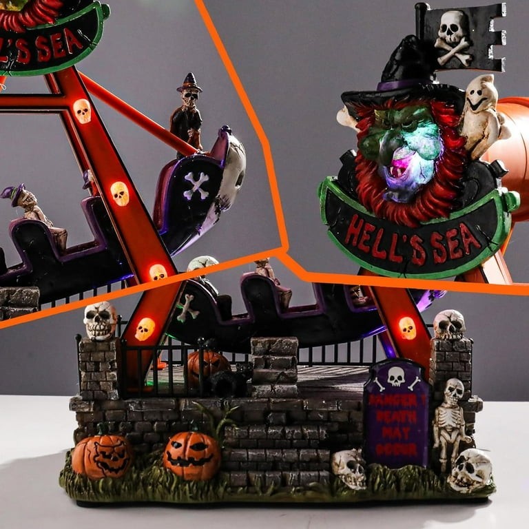 FG Square Animated Halloween Pirate Ship – Hell’s Sea Pendulum – New