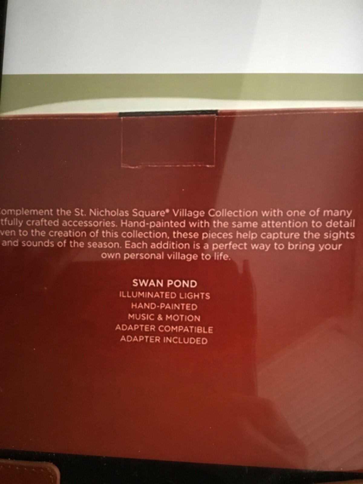 St. Nicholas Square Swan Pond Illuminated Musical NIB RETIRED 2023