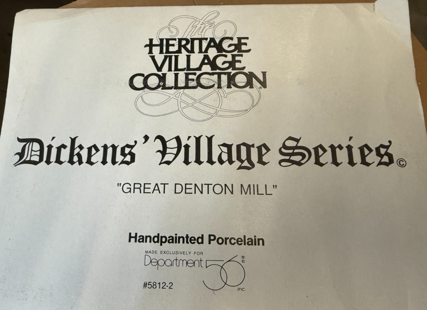 Dept 56 Dickens Village – Great Denton Mill – 58122
